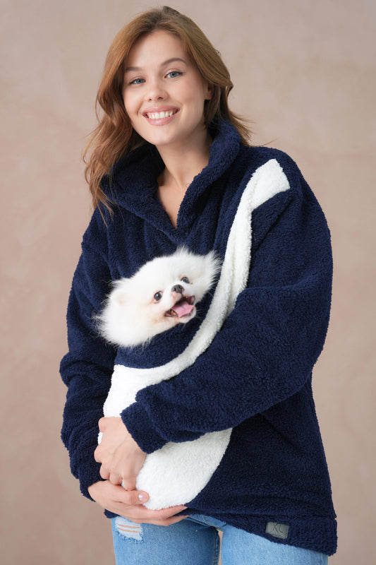 Pet Taşıyıcı Sweatshirt - Lacivert - Welsoft Kumaş